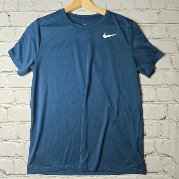 Nike Dri Fit Womens Short Sleeve Blue Tee Short Sleeve Crew Neck Tshirt Size Med - Picture 2 of 12